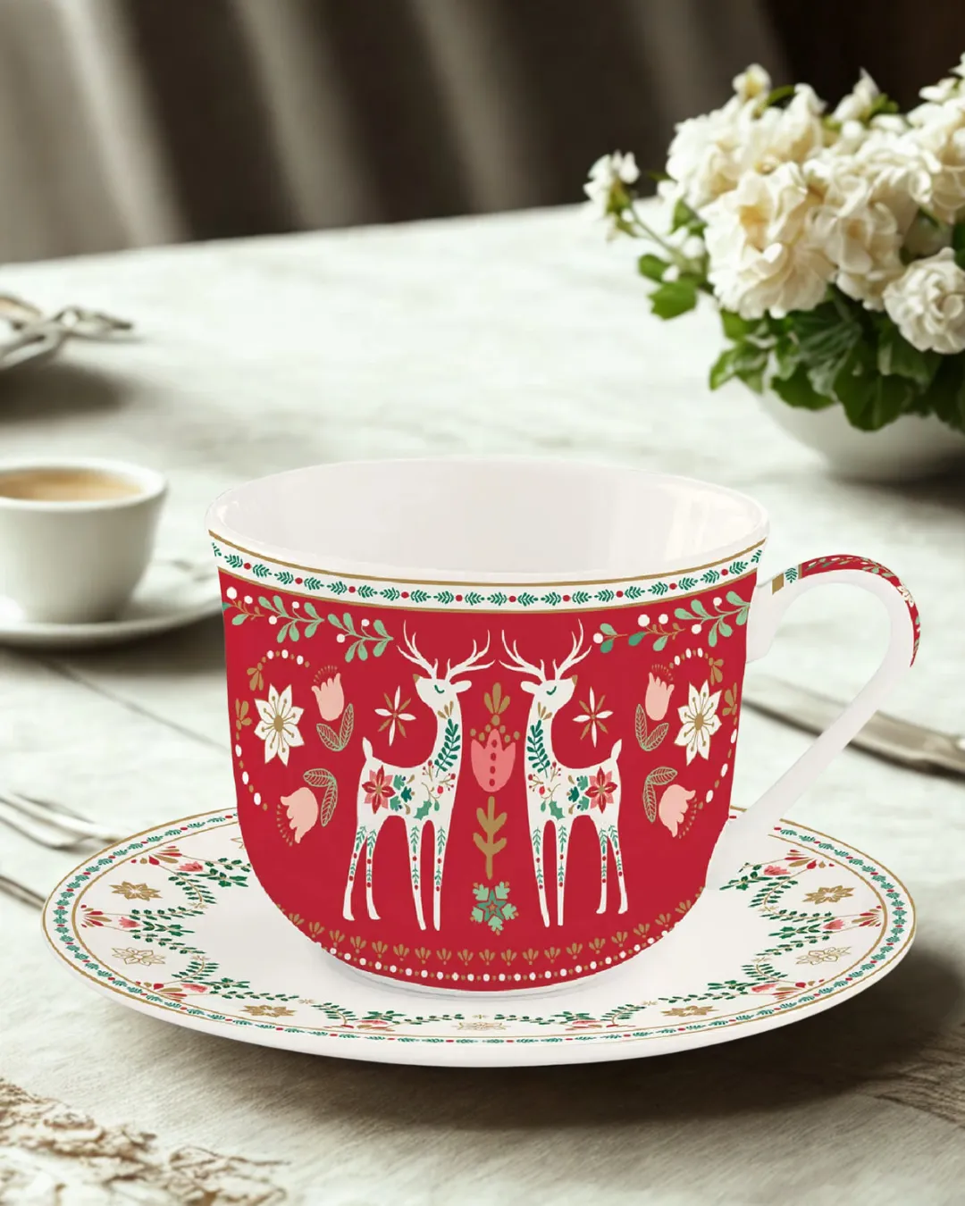 Чашка з блюдцем «Фольклорне Різдво»